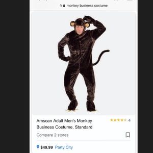 Worn only once adult monkey costume